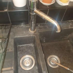 Central Bristol plumber Bristol kitchen double sink with plugs